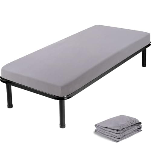 Cot Sheets 31" x 75", Cot Size Sheet Fitted for Narrow Twin Mattress/RVs Bunk/Guest Beds/Army Cots/Trifold Mattress/Travel Size Mattress, Ultra Soft & Breathable Camper RV Bunk Bed Sheets, Gray 6