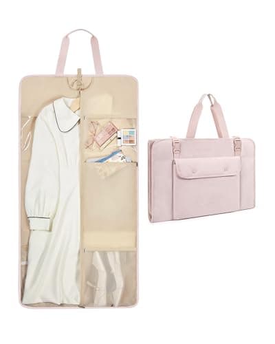 BAGSMART Garment Bags for Travel Foldable Carry on Suit Carrier for Hanging Clothes Stylish Dress Carrier Large Convertible Weekender Garment Bags for Women Men