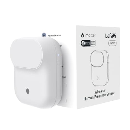 Lafaer Wireless Human Presence Sensor LWR01, mmWave Radar, Occupancy & Motion Sensor, Battery-Powered, IPX3 Water Resistant, Matter Over Thread, Requires Thread-Compatible Smart Home Hub/Router