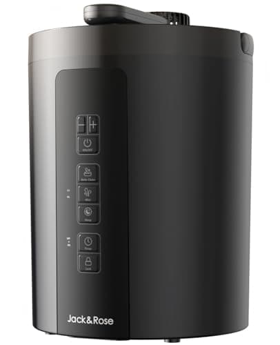 3L Stainless Steel Humidifier Easy Clean, Healthy Steam Warm Mist Humidifier for Bedroom and Living Room, Black