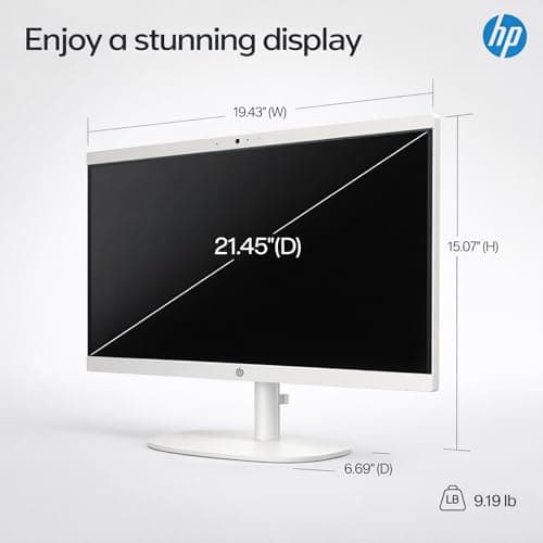 HP 22" FHD All-in-One Desktop Computer - Latest 13th Gen Intel Quad-Core - Office 365 for The Web - 8GB DDR5 RAM - 128GB UFS Storage - Wireless Earbuds - Keyboard and Mouse 7