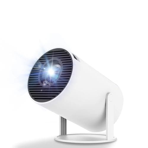Mini Projector with WiFi and Bluetooth, 4K 1080P Support Portable Projector, 180° Rotation with Auto Keystone & 50% Zoom Movie Projector, 40"-130"Screen Video Projector for Bedroom, Home, Outdoor