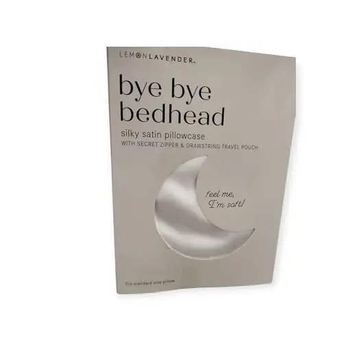 Lemon Lavender Silky Satin Pillowcase with Travel Pouch, Standard Size, Hidden Zipper