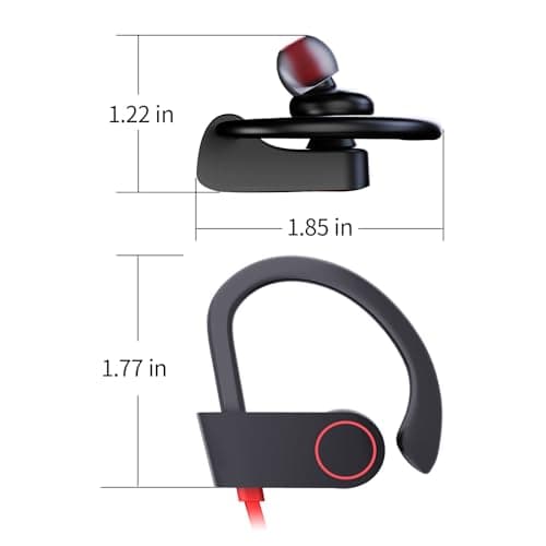 JOYWISE Bluetooth Headphones Wireless Earbuds 16H Playtime Wireless Headphones IPX7 Waterproof Bluetooth 5.3 Running Ear Buds with Mic Stereo in Ear Earphones Sound Isolation for Workout, Sports Red 8