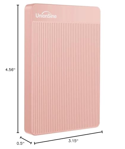 UnionSine 500GB Ultra Slim Portable External Hard Drive HDD-USB 3.0 for PC, Mac, Laptop, PS4, Xbox one, Xbox 360-(Pink) 7