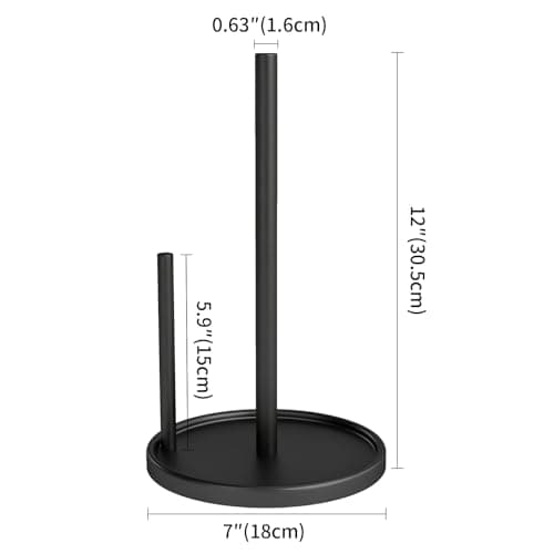 Jesginboo Paper Towel Holder Countertop, Black Kitchen Paper Towels Holder, Paper Roll Holder with Weighted Base 6