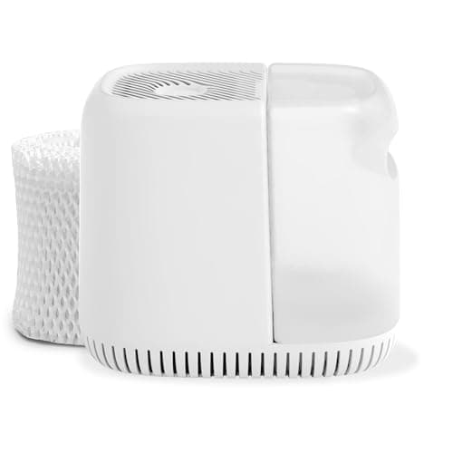 Canopy Bedside Evaporative Humidifier - 36 HR Run Time, 2.5L Capacity - No Mist - Help Alleviate Symptoms of Allergies, Flu, Cold, Dry Skin Includes Humidifier, Unwind Aroma, Filter - White