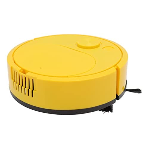 Fdit Robot Vacuum Cleaner, Mini Automatic Avoidance USB Charging Smart Sweeping Robot for Wooden Flooring for Carpet (Yellow)