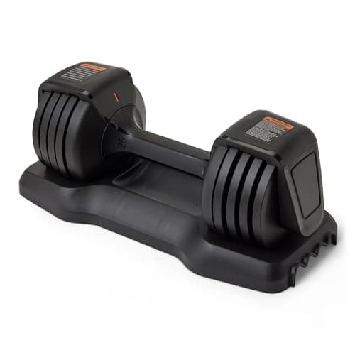 Amazon Basics Adjustable Dumbbell with 5 Weight Options, 25 lb, Single Dumbbell, Black