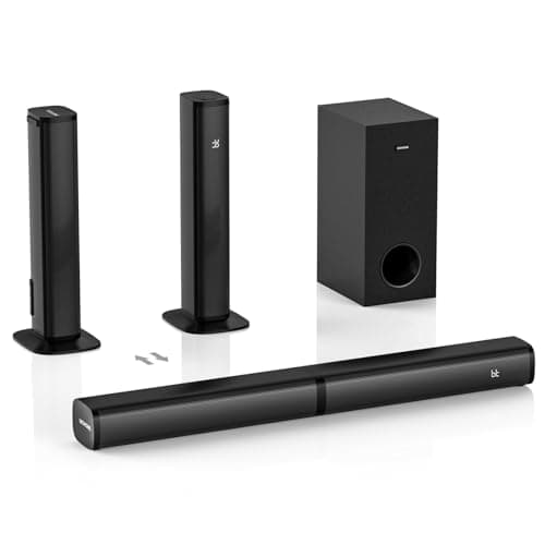 Wohome 2 in 1 Detachable Sound bar with Subwoofers, 2.1 Channel Bluetooth Sound Bar for Smart TV, Home Theater Surround Sound System, Optical,HDMI-ARC, USB Input, Bass Adjust, Remote/Button Control