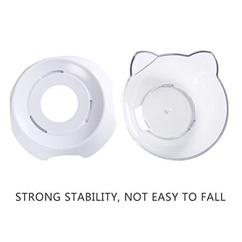 MILIFUN Anti Spill Tilted Cat Food Bowls, Whisker Fatigue Elevated Bowls Set for Cat and Puppy, Pet Bowl Holds About 1 Cup of Pet Food 7