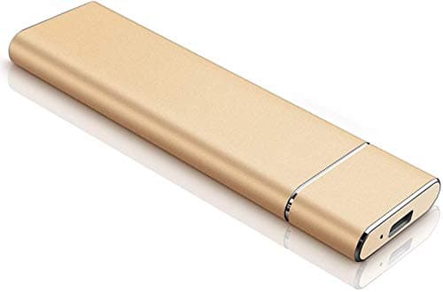 External Hard Drive 2TB, Portable Hard Drive External for PC, Laptop and Mac (2TB, Gold)