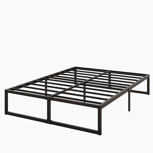 Lutown-Teen 14 Inch Queen Bed Frame Heavy Duty Steel Slat Support Metal Platform Bed Frame Queen Size No Box Spring Needed, Easy Assembly, Black 9