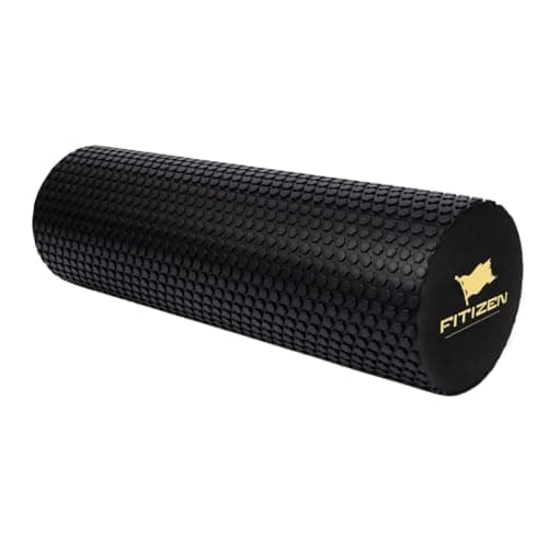 Fitizen Foam Roller - Medium - 18 X 6 Inches -Muscle Massage Rehab Stiff Back Pain Physical Therapy Deep Tissue Firm Exercise Equipment Home Gym Stress Yoga Pilates for The Fit Citizen by FitNation