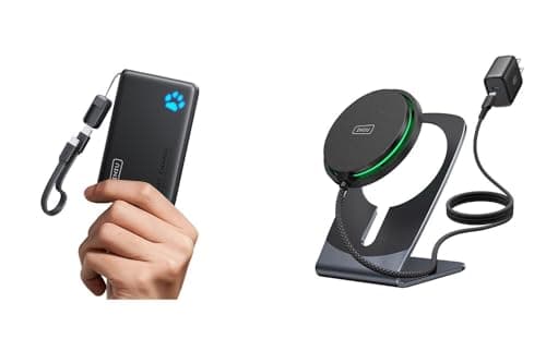 INIU Ultra Slim 10000mAh 45W PD Power Bank & Qi2 Certified 15W, Mag-Safe Wireless Charger Stand Combo