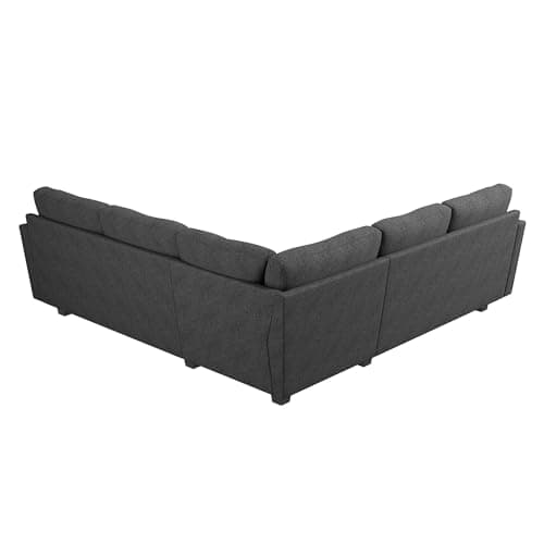 HONBAY Convertible Sectional Sofa L Shaped Couch for Small Apartment Reversible Sectional Couches for Living Room,Dark Grey 7