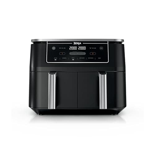 Ninja | Air Fryer | Finish Cooking Multiple Foods at the Same Time | 6-in-1 (Air Fry, Broil, Roast, Keep Warm, Dehydrate, Bake) | Fit up to 8lb Chicken Wings in the two 5 QT Baskets | DZ302