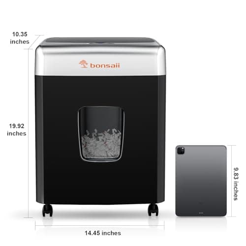 Bonsaii Paper Shredder for Office, 120-Sheet Autofeed Heavy Duty Shredder for Home Office Use, 30 Minutes/Micro Cut/P-4 High Security Level/6 Gallon Large Bin 8