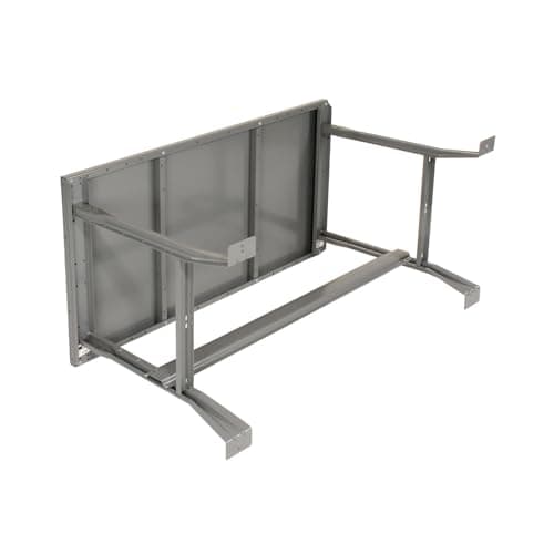 Global Industrial Fixed Height Workbench with C-Channel Flared Leg, Steel Top with Square Edge, 60" W x 30" D x 34" H, 2000 Lbs. Capacity, Gray, Industrial Workbench 5