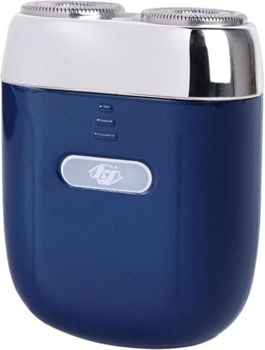 Mini Electric Shaver - USB C Fast Charge Portable Small Shavers for Men | Women - Dual Head Pocket Shaver Washable Travel Electric Razor & Powerful Wet and Dry Mini Razor - Easy One Button Use (Blue)