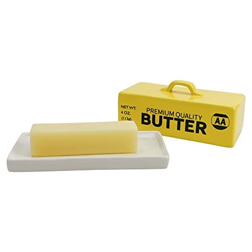 Premium Quality Butter Ceramic Lidded Butter Dish,Yellow 3