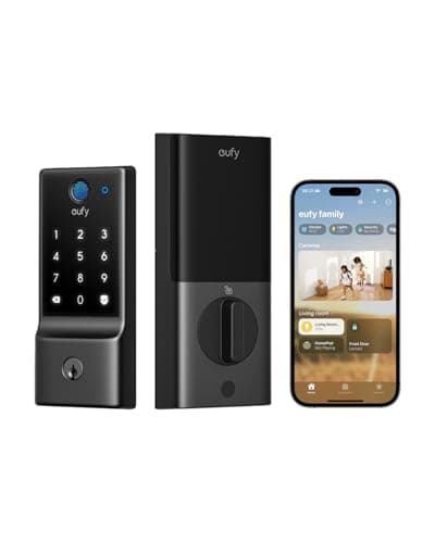 eufy Security Smart Lock E30, Fingerprint Keyless Entry Door Lock with Apple Home Ecosystem, Built-in Wi-Fi Deadbolt, Smart Door Lock for Front Door or Back, Supports Apple Home, Alexa, Google