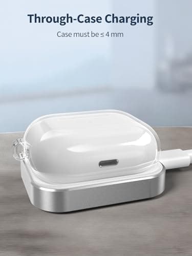 AirPods Pro Charger, Wireless Charging Station for AirPods Pro 3/ Pro 2/Pro, Wireless Charger for Airpods 4 (with Active Noise Cancellation)/ 3rd/ 2rd, White 6