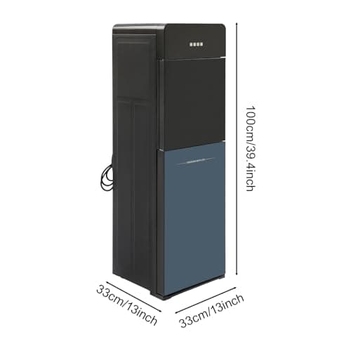 GSHIOIO Bottom Loading Water Cooler Dispenser for 5 Gallon Bottle 110V Hot and Cold Water Dispenser 3 or 5 Gallon Bottom-Mounted Water Gallon Dispenser for Home, Office, Apartment (Black-1) 8
