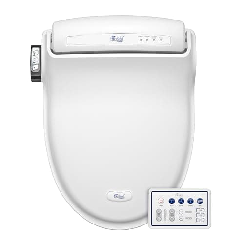 Bio Bidet BB1000 Warm Water Bidet Seat, Air Dryer, Heated Seat with Slow Close Lid, Remote Control, Elongated