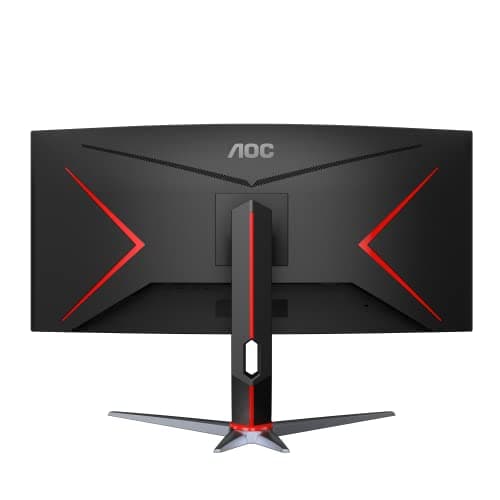 AOC CU34G2X 34" Curved Frameless Immersive Gaming Monitor, UltraWide QHD 3440x1440, VA Panel, 1ms 144Hz Adaptive-Sync, Height Adjustable, 3-Yr Zero Dead Pixels, Black/Red 7