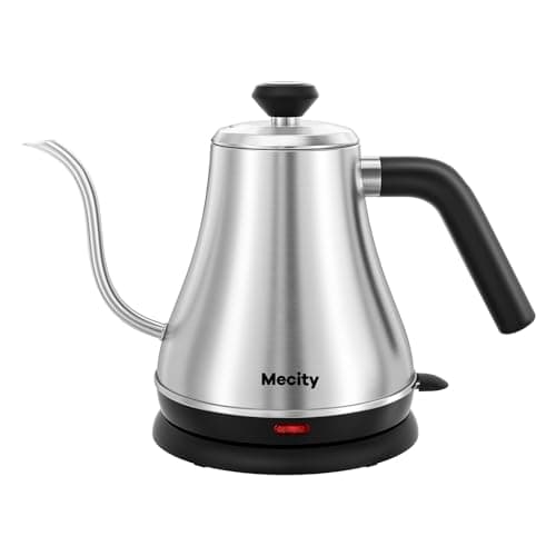 Mecity Electric Kettle Gooseneck Water Kettle Stainless Steel Tea Kettle Water Boiler Fast Heating, Auto Shut Off, 27 fl oz, 1000W, Stainless Steel