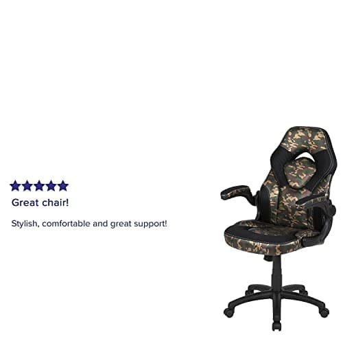 Flash Furniture X10 Gaming Chair Racing Office Ergonomic Computer PC Adjustable Swivel Chair with Flip-up Arms, Camouflage/Black LeatherSoft 5