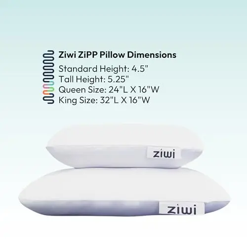 ZIWI Zipp Pillow — Cooling, Comfort and Support — Vertical Interlocking Foam for Perfect Sleep Best for Neck Discomfort — Chemical Free Materials Supportive Memory Foam — Sz (Queen) 6