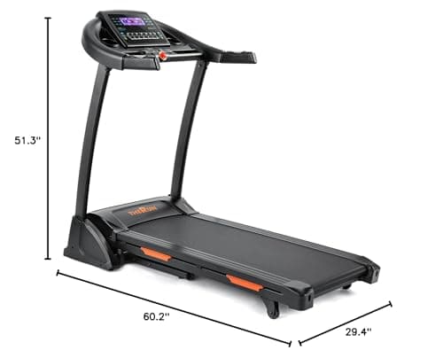 THERUN Incline Treadmill, Treadmills for Running and Walking, 300 lbs Weight Capacity Folding Treadmill with 0-15% Auto Incline, Wide Belt, 3.5 HP, App, Heart Rate, Orange 8