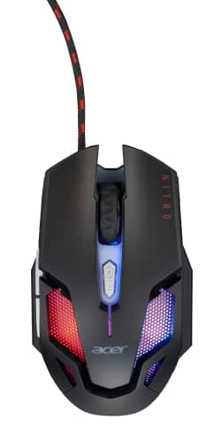 acer Nitro Gaming Mouse III: 6D Optical Gaming Mouse with High 125MHz Polling Rate | 7 Colorful Breathing Lights with LED Logo and Pattern | 6 Optional DPI Shifts (800-7200) | 6 Buttons