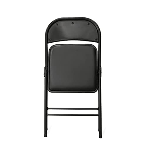 Amazon Basics Comfortable Vinyl-Padded Metal Steel Folding Chairs for Events, Easy to Fold and Store, Black, 4-Pack 5