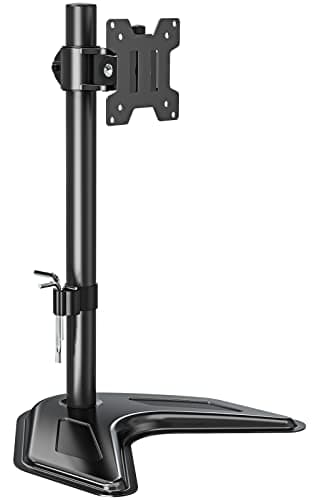 MOUNTUP Single Monitor Stands, Freestanding VESA Monitor Desk Mount fits 13'' to 32'' Computer Screen with Height Adjustable, Swivel, Tilt, Rotation, Holds up to 17.6 lbs, VESA 75x75/100x100 MU0023