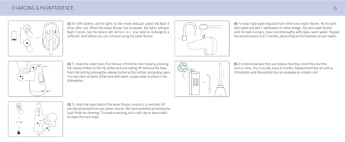 Ordo Water Flossers for Teeth, Cordless IPX7 Waterproof Oral Irrigator, 3 Pressure Settings, Portable, Rechargeable Electric Sonic Flosser, Dental Professional Recommended, Pearl Violet 10
