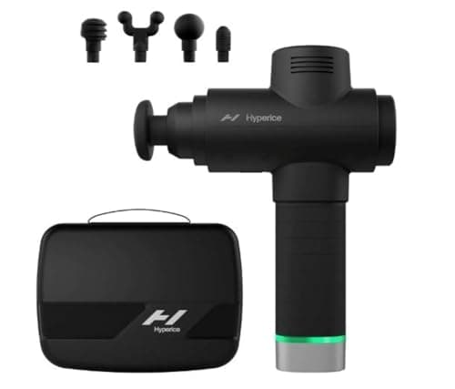 Hyperice Hypervolt 2 Pro with Carrying Case - Featuring Quiet Glide Technology - Handheld Percussion Massage Gun | 5 Speeds, 5 Interchangeable Heads | Helps Relieve Sore Muscles and Stiffness