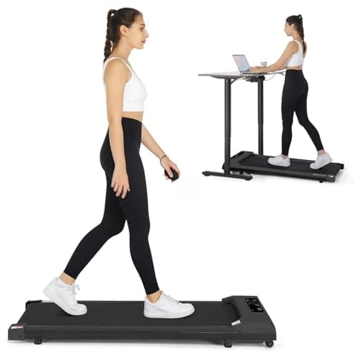 ANCHEER Walking Pads, 2 in 1 Under Desk Treadmill 2.5HP Compact Running Machine with Remote Control, 300lbs Weight Capacity for Home/Gym/Office,Ultra-Quiet, Installation-Free