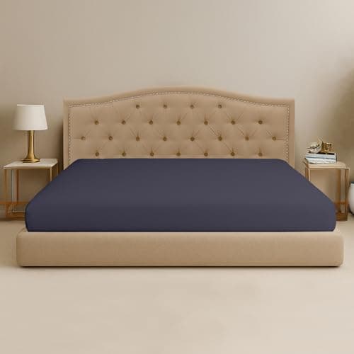 SGI Bedding 108" W x 108" L 1 Pc Alaskan King Fitted Sheet Only 100% Egyptian Cotton - 600TC Fits 15" Deep Pocket - Soft Breathable Luxury Oversized Sheets, for Extra Large Beds - Dark Gray