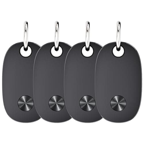 Air Tracker Tags-4 Pack, Bluetooth Tracker Works with Apple Find My APP (iOS Only), Keys Finder and Item Locator for Luggage, Backpack, Suitcases, Replaceable Battery, IP67 Waterproof Tracking Tag