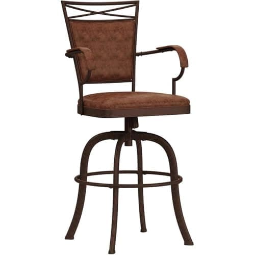 Hillsdale Bridgetown Swivel Tilt Barstool, Aged Bronze Finish