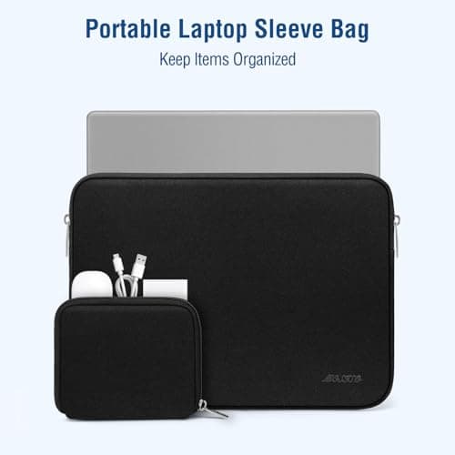 MOSISO Laptop Case 13.3 inch, 13-13.3 inch Laptop Sleeve Bag Compatible with MacBook Air/Pro 13/Pro 14 M5 M4 M3 M2 M1, HP Dell ASUS Lenovo, Neoprene Computer Sleeve Bag with Small Case, Black 2