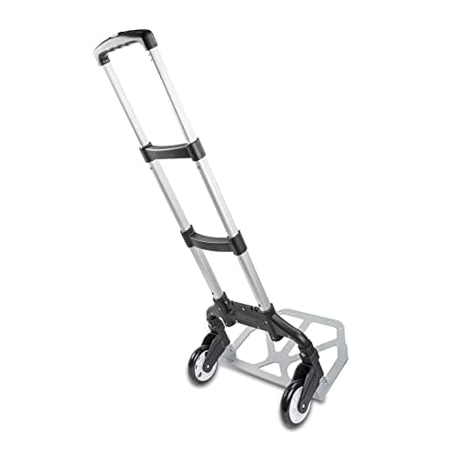 Ultimaxx Professional Heavy-Duty 150 Pound (lb) Capacity Aluminum Folding Hand Truck/Luggage Cart (Black/Silver) with Adjustable Handle, Folding Away Wheels, and Bungee Cord 7