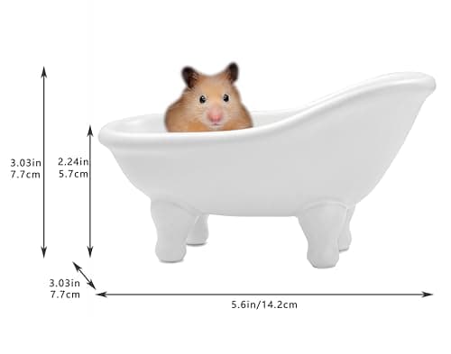 1piece 5.6" White Ceramic Mini Bathtub Soap Dish Small Planter Makeup Organizer Container Hamster Bathtub (White) 5