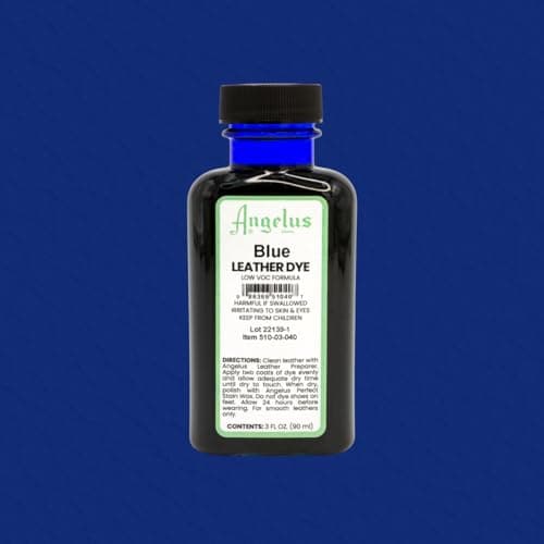 Angelus Leather Dye - Flexible Leather Dye for Shoes, Boots, Bags, Crafts, Furniture, & More 3oz, Dauber Included (Blue) 6
