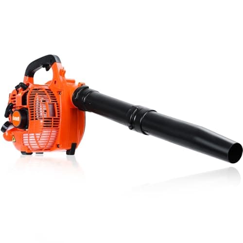 Getell Handheld Gas Leaf Blower - Powerful 26cc 2-Cycle Engine, 380 CFM Air Volume, 180 MPH Speed, Lightweight & Easy Start, Durable & Versatile for All Yard Tasks (26CC Leaf Blower), Orange
