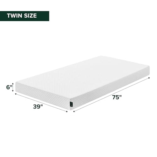ZINUS 6 Inch Twin Cooling Essential Memory Foam Mattress [NewVersion], Fiberglass Free, Medium Feel, Breathable Cooling Layers, Certified Safe Materials 2