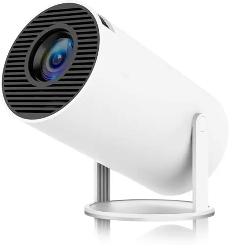 Mini Projector with WIFI 6 and Bluetooth, 4K 1080P Support Portable Projector, Built-in App, Android 11, 150 ANSI, Auto Keystone Correction, 40"-130" Screen Video Projector for Laptop/PC/Smartphone